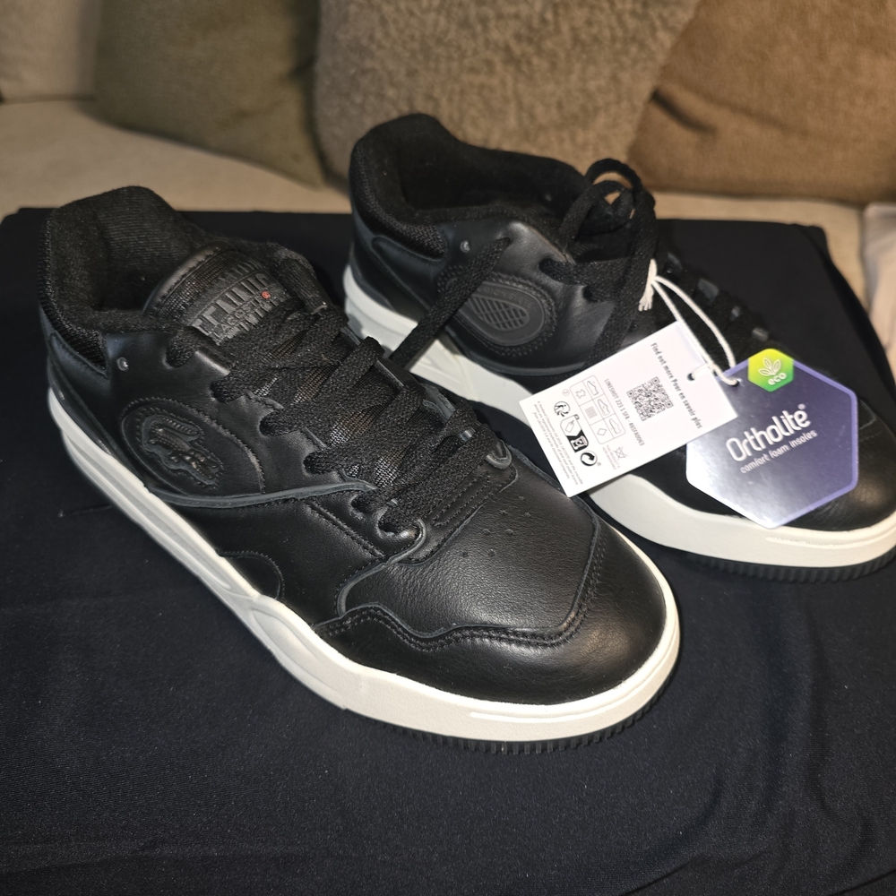 Lacoste Men's Black and White Sneakers